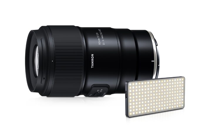 Objektiv Tamron 90 mm F/2.8 Di III MACRO VXD pro Nikon Z + LED světlo Jupio PowerLED JPL200A