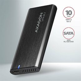 Externí box AXAGON EEM2-SBC , USB-C 3.2 Gen 2 - M.2 SATA SSD kovový RAW box, bezšroubkový