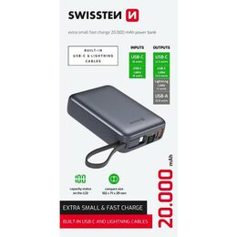 Powerbanka 20000mAh 22.5W silv. SWISSTEN