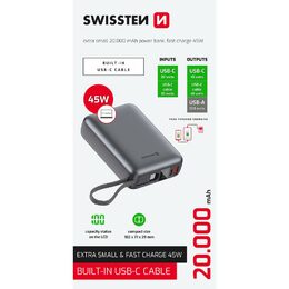 Powerbanka 20000mAh 45W silv. SWISSTEN