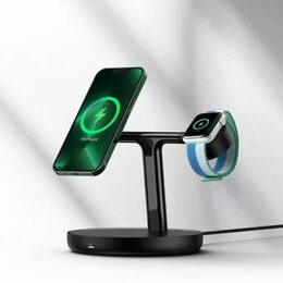 Bezdrátový nabíjecí stojánek Baseus Simple Swan 3in1 20W USB-C černý