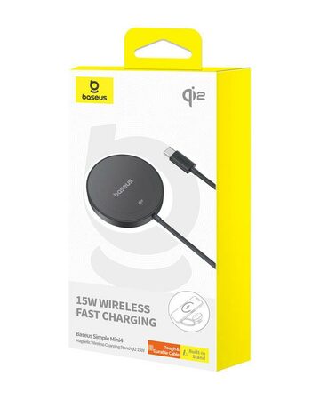 Bezdrátová nabíjecí magnetická podložka Baseus Simple Mini4 Qi2 15W černá
