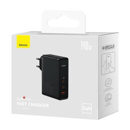 Rychlonabíječka do sítě Baseus GaN5 Pro 140W  2x USB-C, 1x USB černá