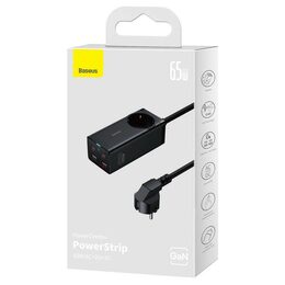 Rychlonabíječka do sítě Baseus GaN3 Pro, 2x USB-C, 2x USB + AC 65W černá