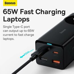 Rychlonabíječka do sítě Baseus GaN3 Pro, 2x USB-C, 2x USB + AC 65W černá