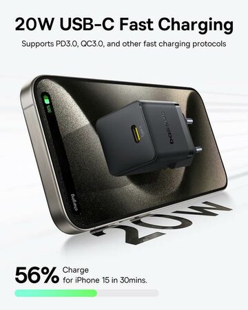 Rychlonabíječka do sítě Baseus Palm 20W USB-C PD QC 3.0 černá