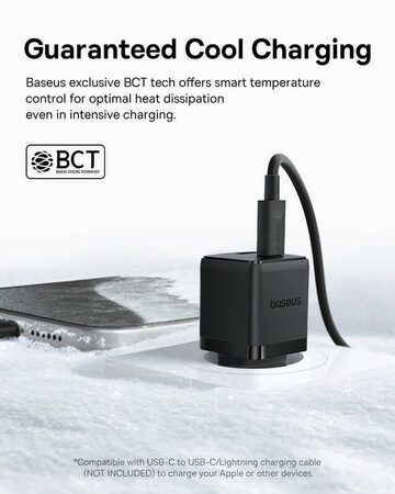 Rychlonabíječka do sítě Baseus Palm 20W 1xUSB 1xUSB-C PD QC 3.0 černá