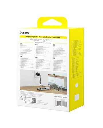 Rychlonabíječka do sítě Baseus Palm 20W 1xUSB 1xUSB-C PD QC 3.0 černá