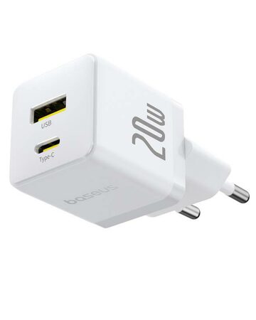 Rychlonabíječka do sítě Baseus Palm 20W 1xUSB 1xUSB-C PD QC 3.0 bílá