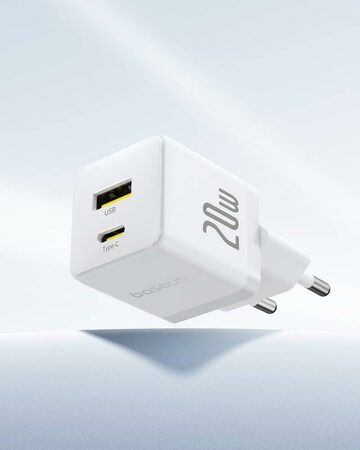 Rychlonabíječka do sítě Baseus Palm 20W 1xUSB 1xUSB-C PD QC 3.0 bílá