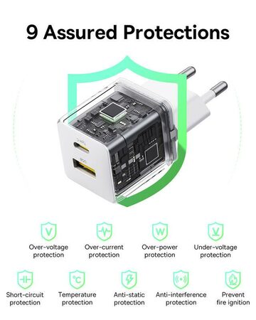 Rychlonabíječka do sítě Baseus Palm 20W 1xUSB 1xUSB-C PD QC 3.0 bílá