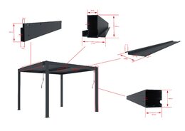 Bioklimatická pergola G21 Austin 4x4 m, antracitová hliníková