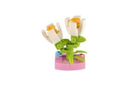 Stavebnice mini květina plast 6cm mix druhů v kouli 12ks v boxu