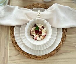 HIT Jídelní sada talířů porcelánová PEARL 18 ks bílá HT-24327901