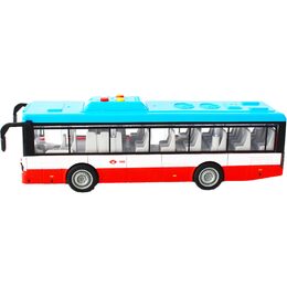 Městský autobus na setrvačník s osvětlením a zvukem - červený