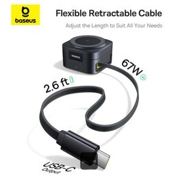 Bezdrátová nabíječka 2v1 Baseus PicoGo Series Qi2 67W kompatibilní s MagSafe černá