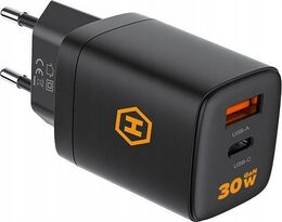 Nabíječka do sítě Hammer RapidCharge Duo 30W, 1xUSB, 1xUSB-C černá
