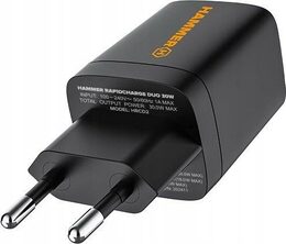 Nabíječka do sítě Hammer RapidCharge Duo 30W, 1xUSB, 1xUSB-C černá