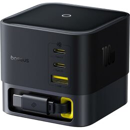 Nabíjecí stanice Baseus Super GaN Charger 100W, 3xUSB-C, USB-A 1m kabel černá