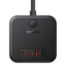 Prodlužovací kabel Baseus PowerCombo Cube 3x zásuvka + 2x USB + 2x USB-C 30W 1.5m černý