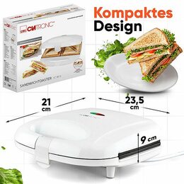 Clatronic ST 3813 WH sendvičovač 4xtrojúhelník