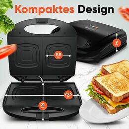 Clatronic ST 3814 BK sendvičovač 2xčtverce