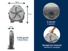 Beper P206VEN560 podlahový ventilátor 50cm, 100W