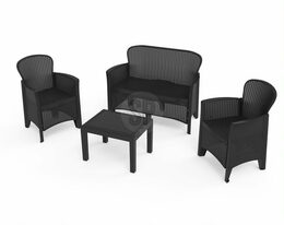 PROGARDEN Zahradní nábytek sada 4 ks + polstry JUNGLE - design. vada KO-042981520sleva