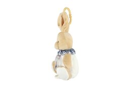 Zajíc plyš 18cm závěs na postýlku/kočárek nat. hrací strojek béžový na kartě v sáčku 0+