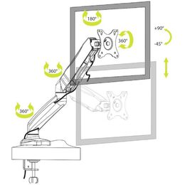 VESA monitor holder 1 arm white PORT