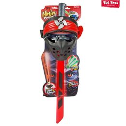Ninja sada plast meč + maska + šipky 3ks na baterie se zvukem, světlem 4 barvy na kartě 20x62cm