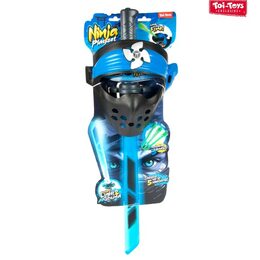 Ninja sada plast meč + maska + šipky 3ks na baterie se zvukem, světlem 4 barvy na kartě 20x62cm
