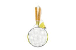Badminton sada dětská kov/plast 2 pálky + 1 košíček 2 barvy v síťce 23x45x6cm