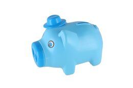Pokladnička prasátko plast 16x12cm 2 barvy v síťce