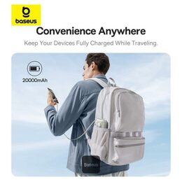 Powerbanka Baseus Free2Pull 20000mAh, 65W, s kabelem USB-C bílá