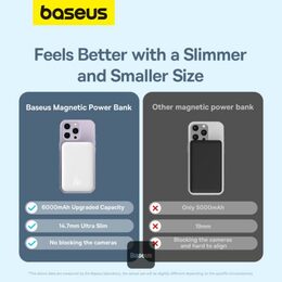 Bezdrátová powerbanka Baseus Magnetic Mini Air 6000mAh, 20W bílá
