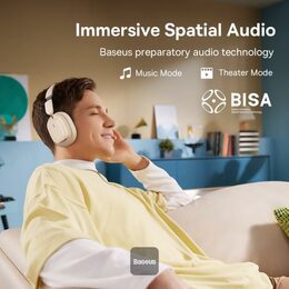 Bluetooth sluchátka Baseus Bowie H1i s ANC bílá