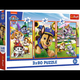 Puzzle 3x80 Psí gang Tlapková patrola/Paw Patrol  18x27,5cm v krabici 29x19x4cm