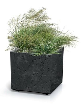 Květináč Prosperplast SIERRA SQUARE beton effect 38,5 cm šedý