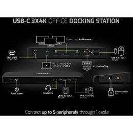 Docking station 9v1 3x4K HDMI 3xUSB PORT