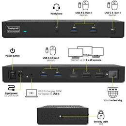 Docking station uni 3x4K USB C/A PORT