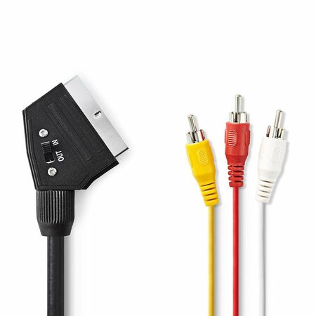 Nedis CVGT31130BK20 přepínací Scart - 3 x Cinch 2m