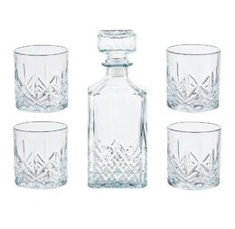 EDCO Whiskey set s karafou sada 4 ks broušené sklo ED-200728
