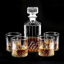 EDCO Whiskey set s karafou sada 4 ks broušené sklo ED-200728