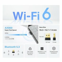 USB klient TP-Link Archer TX10UB Nano AX900, 2,4/5GHz, USB 3.0, bluetooth