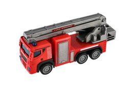 Auto hasiči plast 14cm na zpětné natažení 2 druhy 8ks v boxu