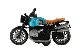 Motorka plast 13cm na zpětné natažení na baterie se světle, zvukem 4 barvy 12ks v boxu