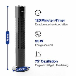 Clatronic TVL 3770 sloupový ventilátor černý