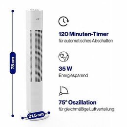 Clatronic TVL 3770 sloupový ventilátor bílý