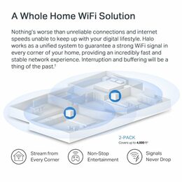 WiFi router TP-Link Mercusys Halo H60X(1-pack) WiFi 6, AX1500, 3x GLAN2,4/5 GHz